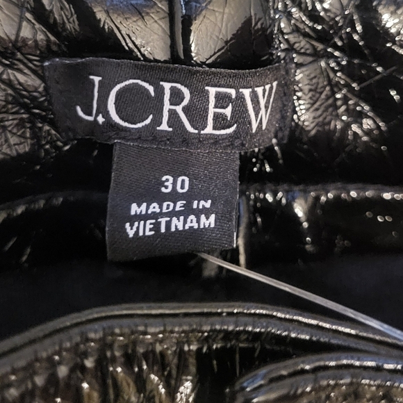 J Crew Black Classic Straight Faux Leather Pants Size 30 New!! - Picture 8 of 13